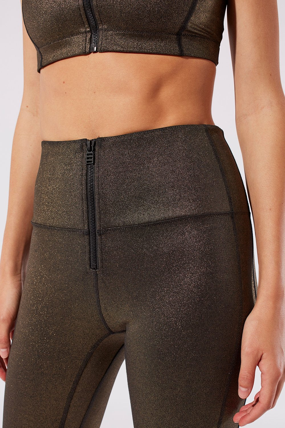 Soleil Zip Front Legging - Solid & Striped