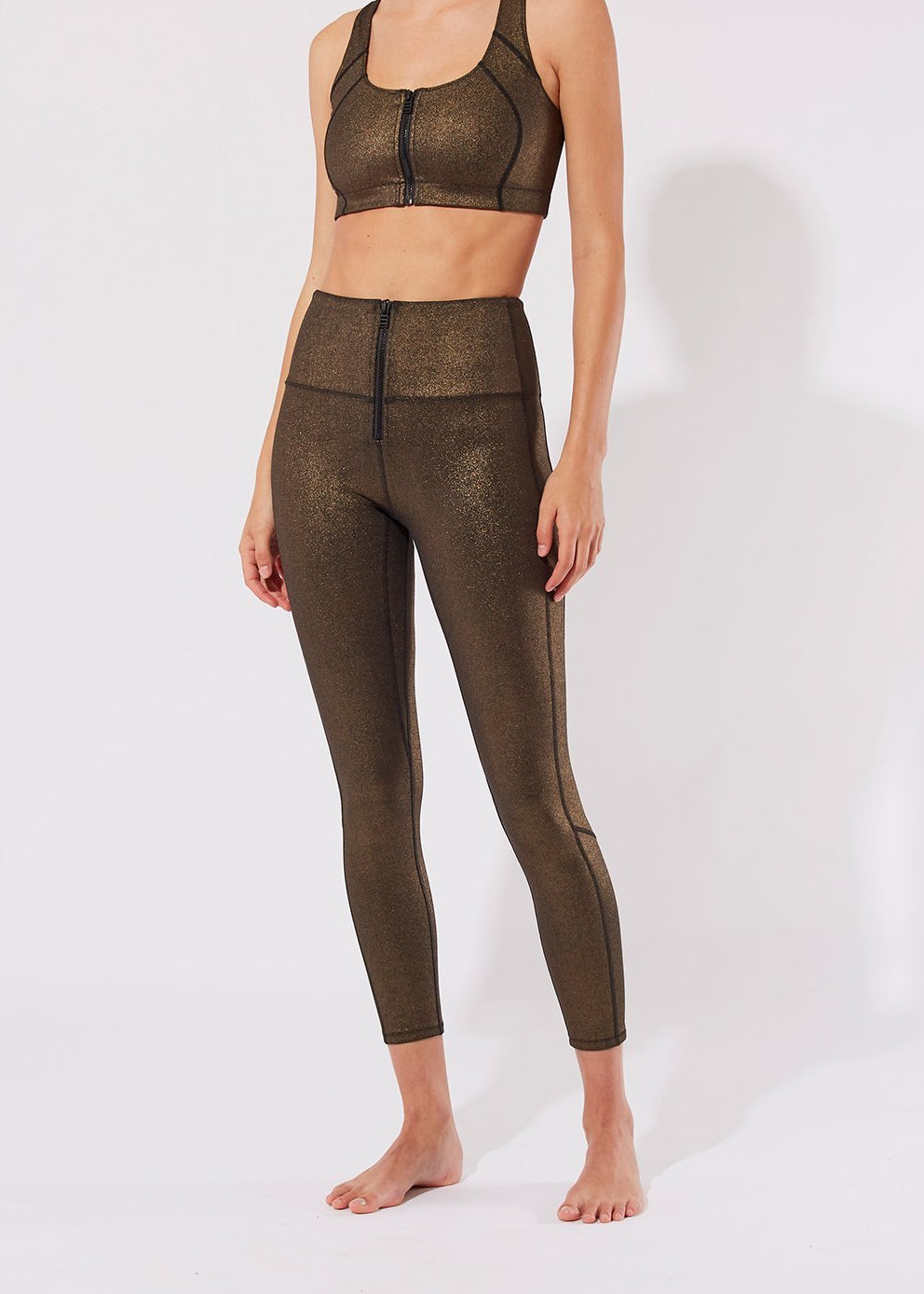 Soleil Zip Front Legging - Solid & Striped