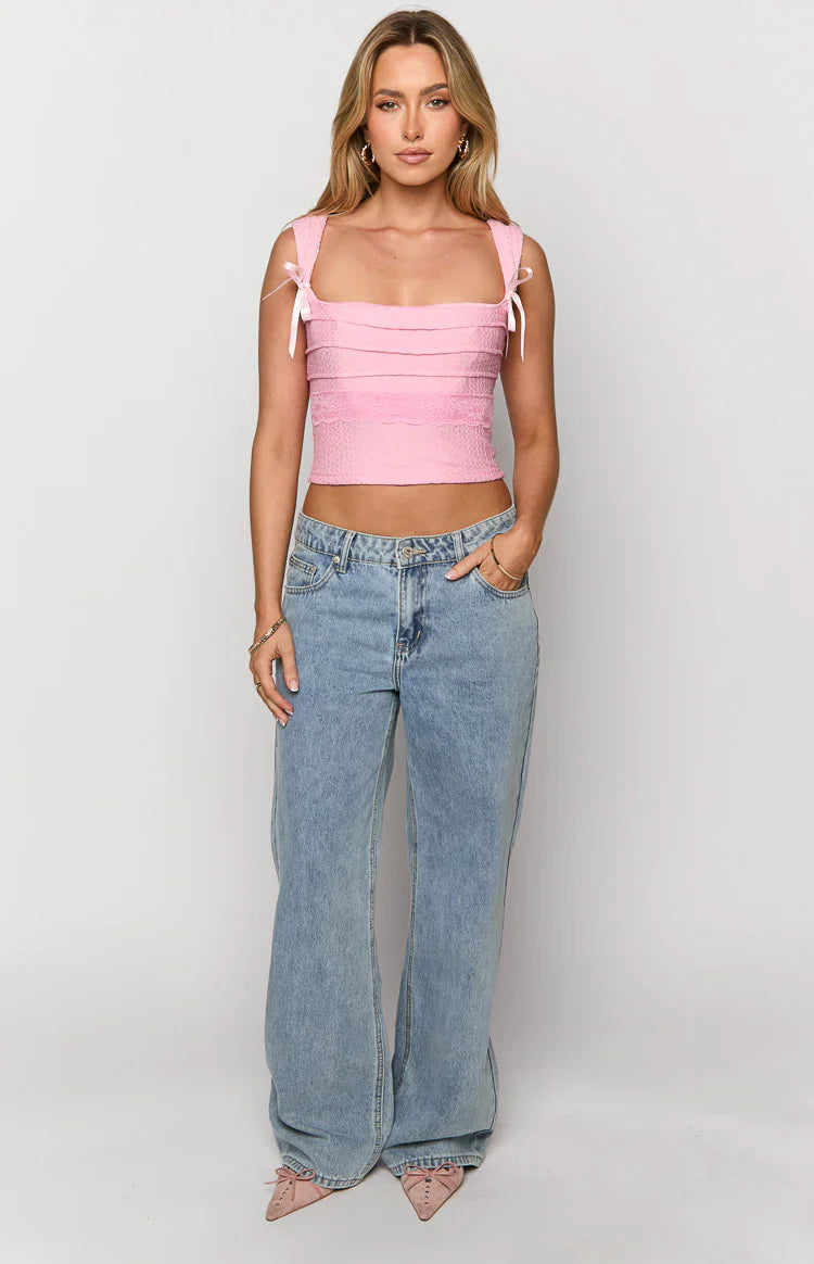 Sonny Low Rise Wide Leg Jeans | Mid Wash