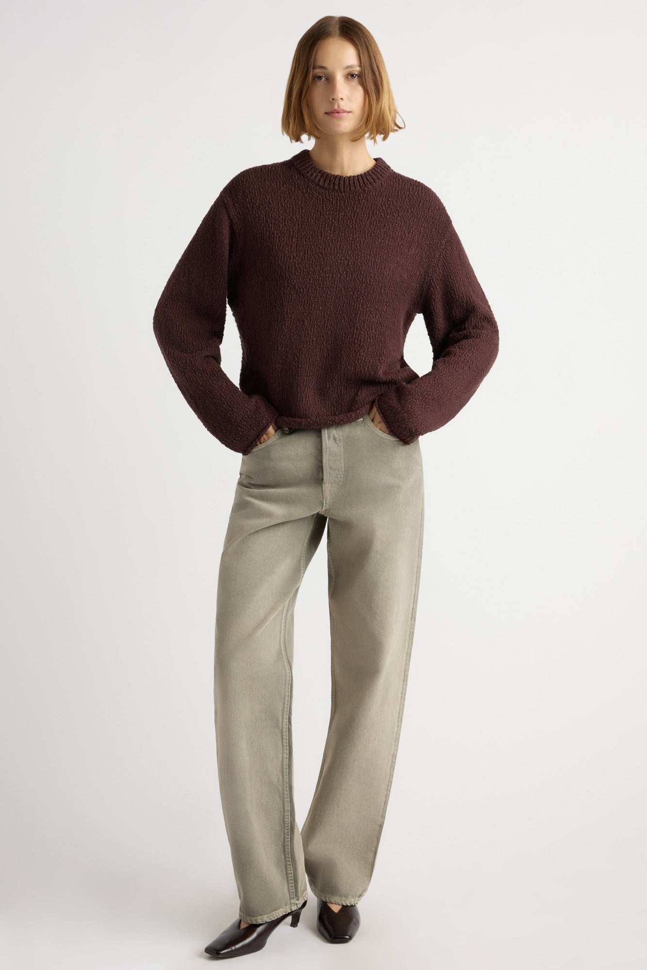 Mali | Sonya Textured Organic Cotton Sweater in Size Small