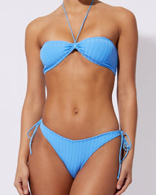 Women | Azalea Ribbed Bikini Top | Solid Ribbed French Blue