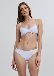 Women | Daphne Eyelet Bikini Top | Lilac Pastel