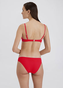 Women | Daphne Ribbed Bikini Bottom | Lipstick Red