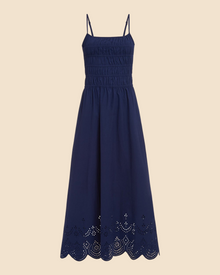 Womens | Delta Midi Dress Eyelet Hem | French Navy