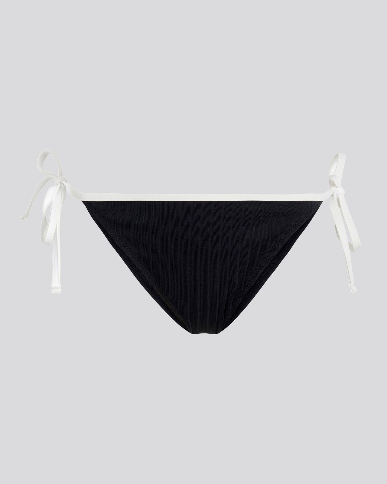 Iris Ribbed Bikini Bottom Noir / Optic White - Solid & Striped