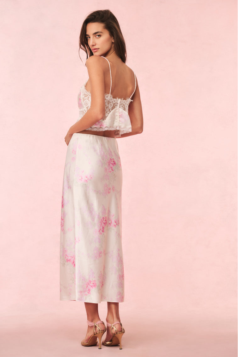 Spritely Satin Floral Cami | Vanilla Sorbet