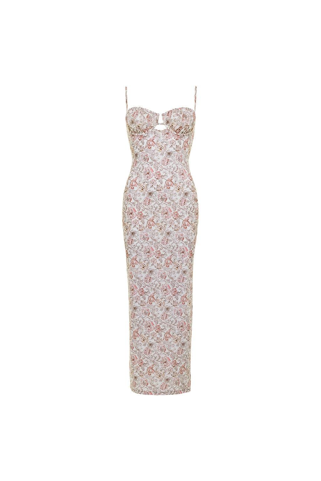 Petal Long Slip Dress | Venecia Floral