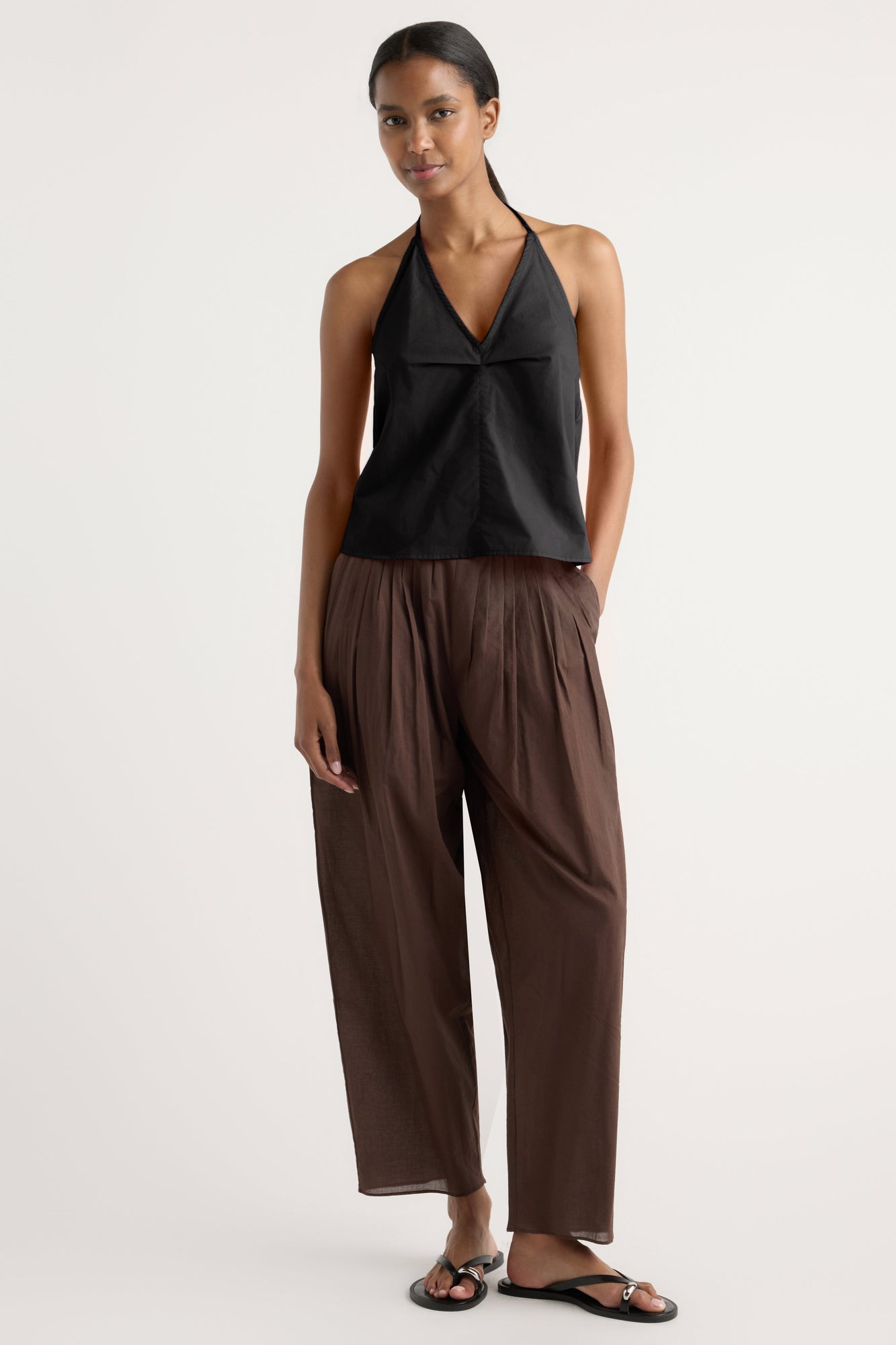 Isilda | Vesna Organic Cotton V-Neck Halter Top in Size Extra Small