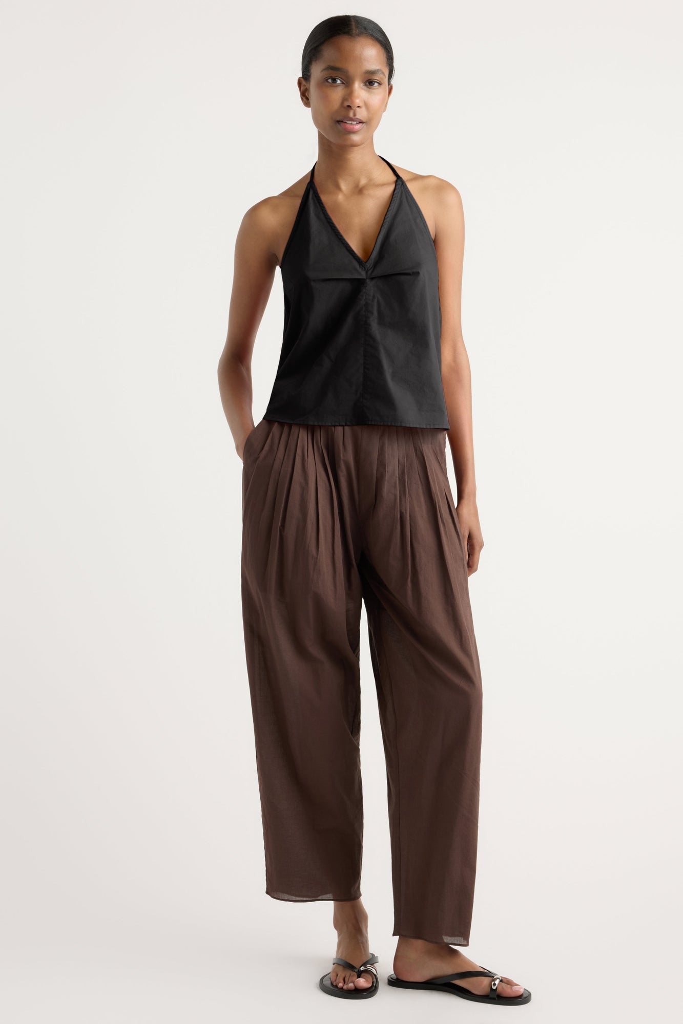Isilda | Vesna Organic Cotton V-Neck Halter Top in Size Extra Small