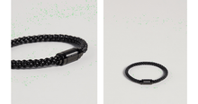 Men | Leather Woven Bracelet | Black