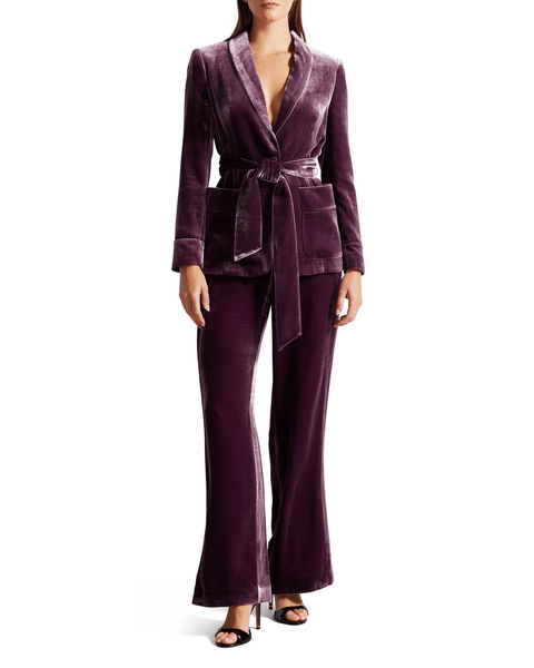 Women | Velvet Wide Leg Trouser | Purple