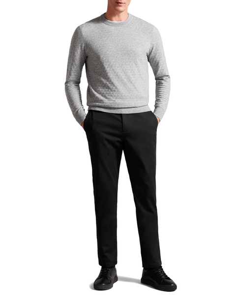 Men | Slim Fit Textured Chino T | Black