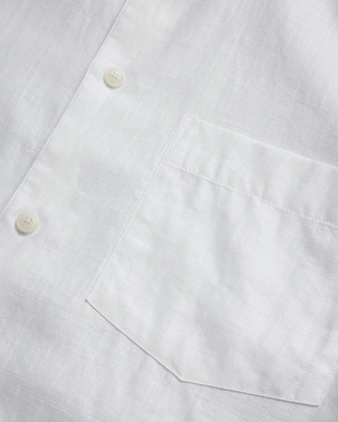 Men | Short Sleeve Linen Shirt | White Multi (V2)