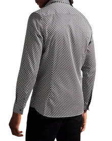 Men | Laceby Long Sleeve Geo Printed Shirt | Black
