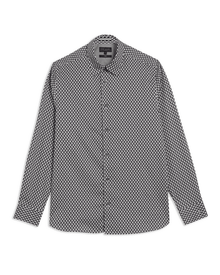 Men | Laceby Long Sleeve Geo Printed Shirt | Black