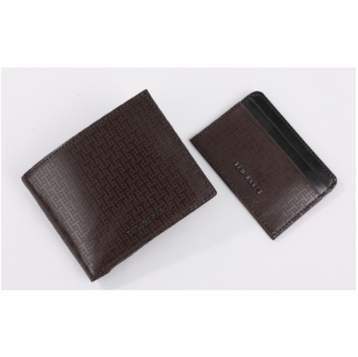 Men | Etched Leather Wallet And | Black
