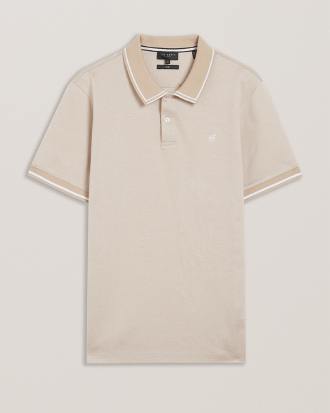 Men | Helta Short Sleeve Slim Fit Polo | White Pastel