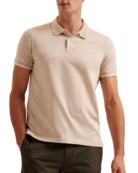 Men | Helta Short Sleeve Slim Fit Polo | White Pastel