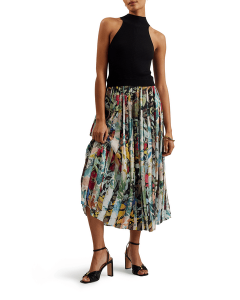 Women | Mockable Pleated Dress | Black