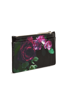 Women | Floral Printed Card Holde | Black