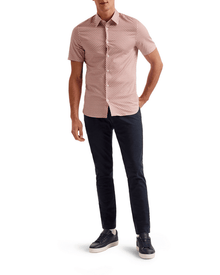 Men | Lacesho Short Sleeve Geo Printed Shirt | Mid Pink