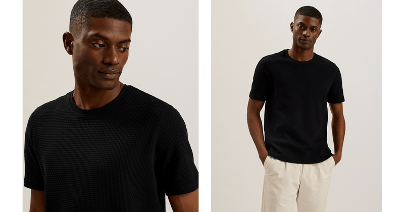 Men | Curlys Short Sleeve Reg Textured T Shirt | Black