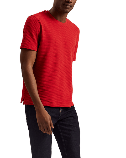 Men | Curlys Short Sleeve Reg Textured T Shirt | Burgundy