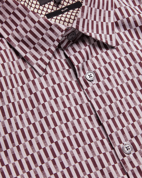 Men | Frestin Long Sleeve Retro Stripe Geo Sh | Red