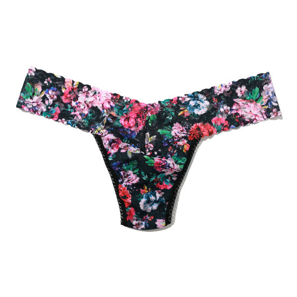 Signature Lace Low Rise Thong | Dark Peoni