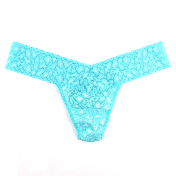 Cross-Dyed Low Rise Thong | Radiant Turquoise x White