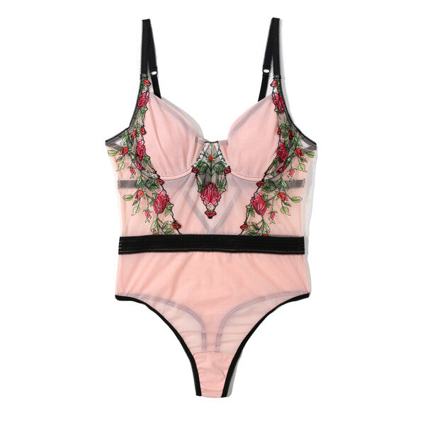 Kiss Fa Rose Underwire Bodysuit | Kiss From A Rose (Embroidery)