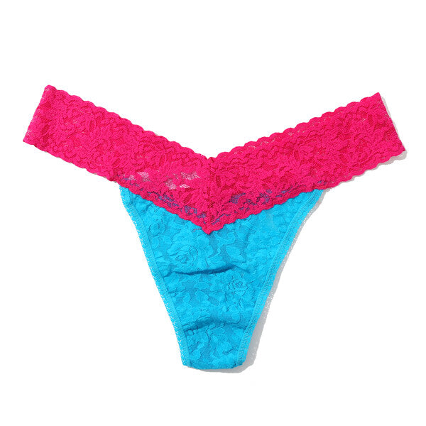 Signature Lace Original Rise Thong | Island Blue x Allure