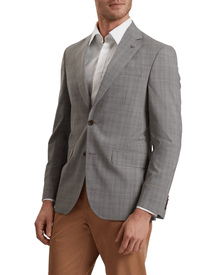 Men | Classic Wool Suit Jacket | Light Pastel Grey (V1)