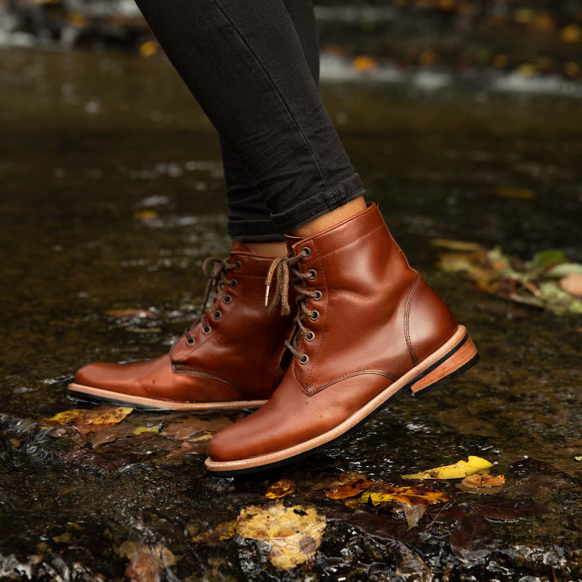 Image 1 of the All-Weather Amalia Boot Brandy Women's Leather Boot Nisolo