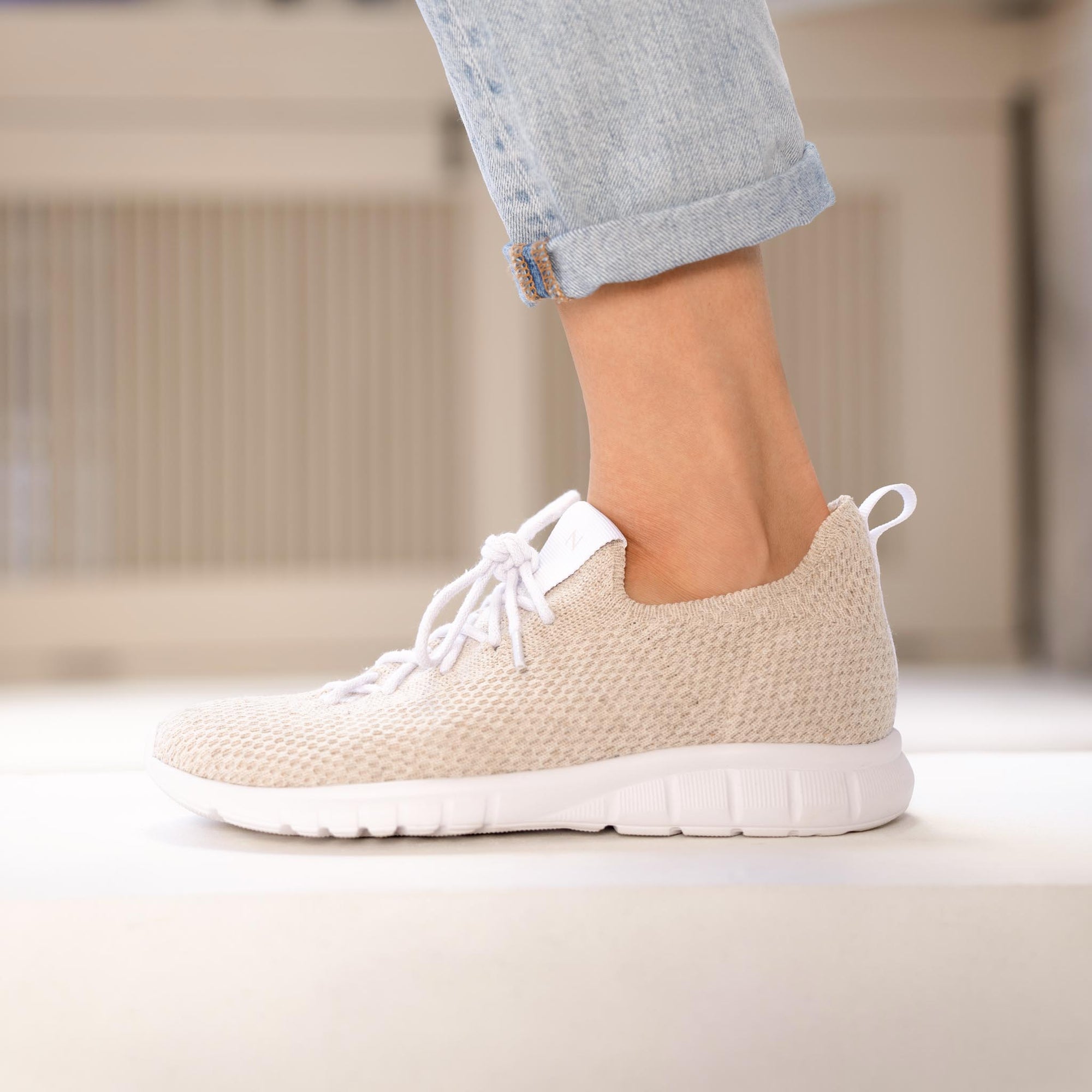 Image 1 Women's Athleisure Sneaker Linen Nisolo on model