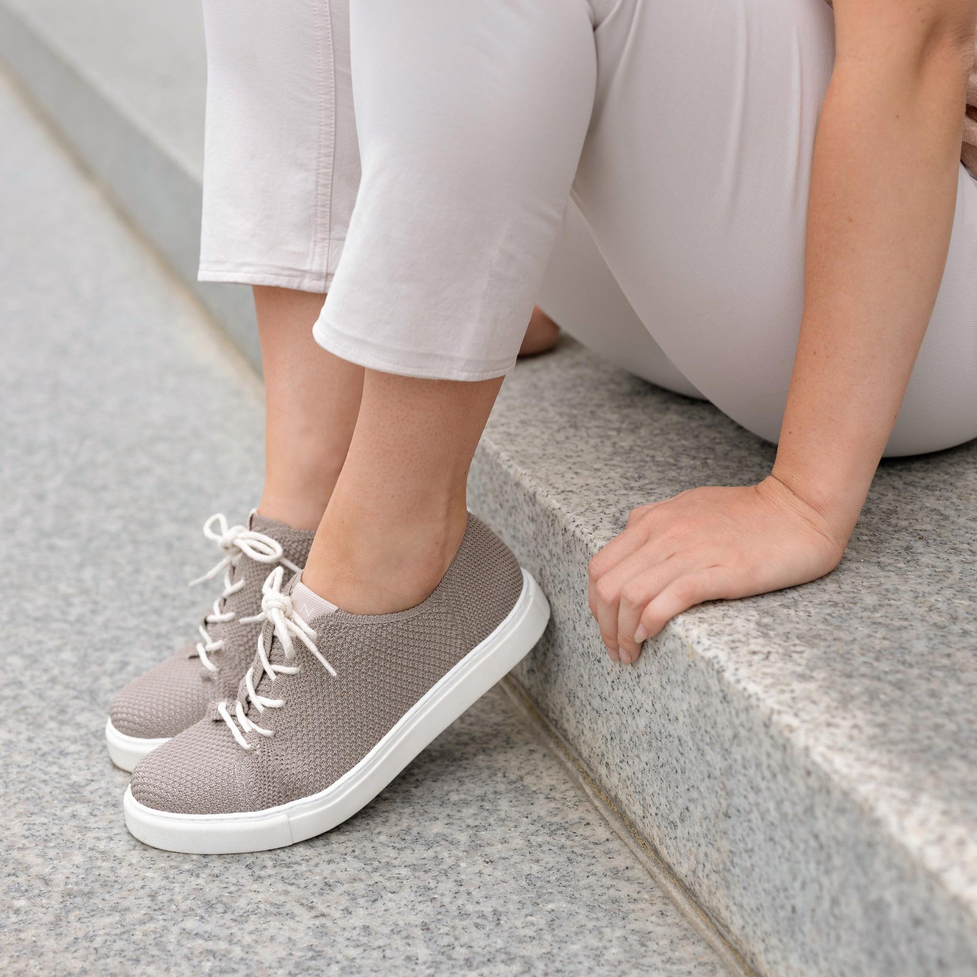 Image 3 Women's Kickaround Sneaker Grey Nisolo on model