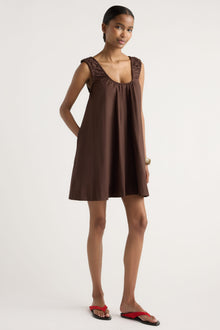 Isilda | Winnie Organic Cotton U-Neck Mini Dress in Size Extra Small