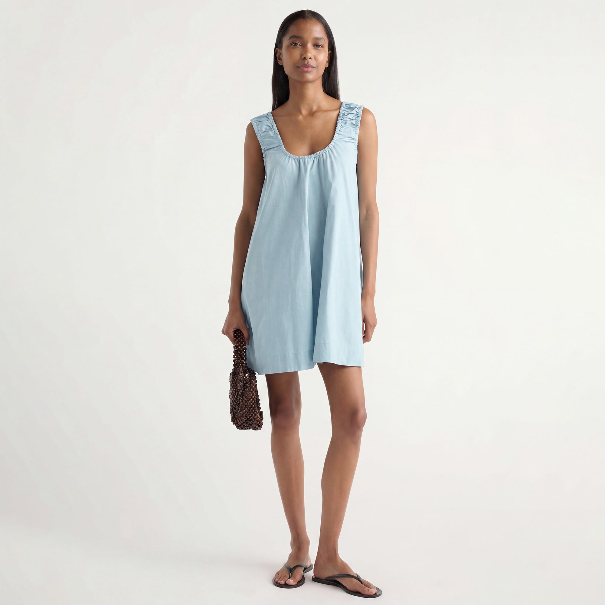 Isilda | Winnie Organic Cotton U-Neck Mini Dress in Size Extra Small