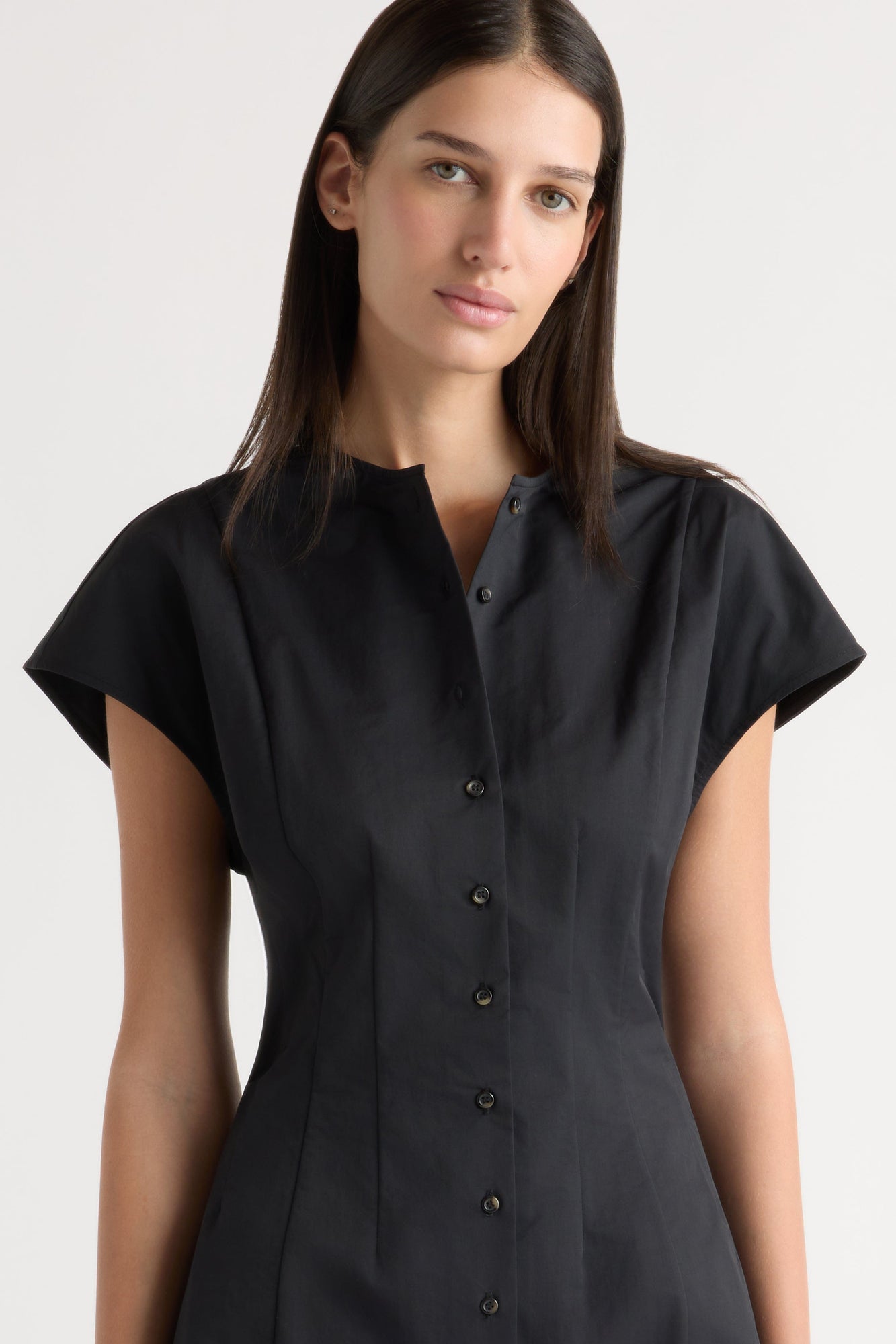 Karolina | Zarine Sculpted Button Dress in Size Extra Small