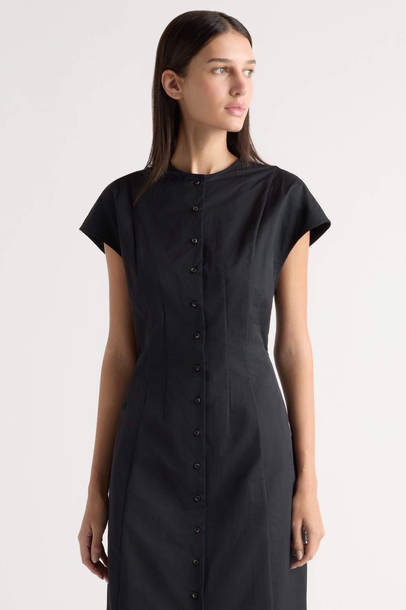 Karolina | Zarine Sculpted Button Dress in Size Extra Small